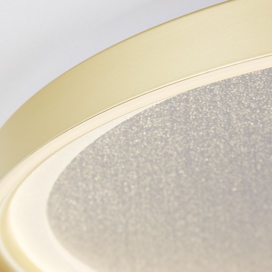 Brilliant Quito Plafondlamp – LED 30W – Ø42 cm – Goud – Modern Design met Glittereffect – 3-Staps Dimbaar
