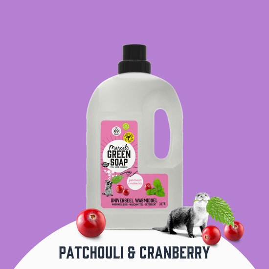 Marcel's Green Soap Wasmiddel Universeel Patchouli & Cranberry - 3 liter - 69 wasbeurten