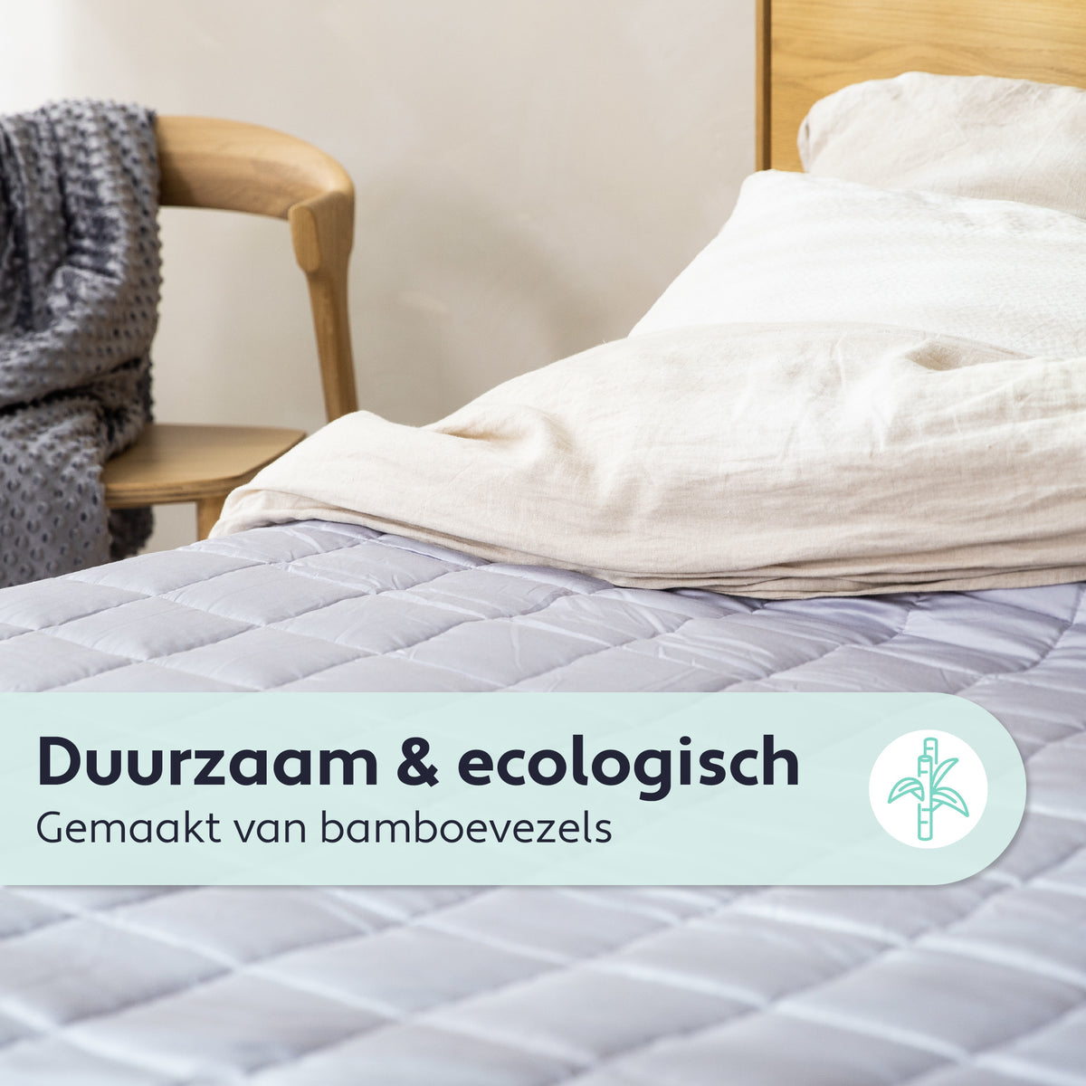 Litollo Bamboe Verzwaringsdeken 8 kg - Weighted blanket 150x200 cm - Grijs Zwaartedeken eenpersoons - Verzwaringsdekens te gebruiken met eigen dekbedovertrek - Verzwaarde deken - 4 seizoenen - Gewichtsdeken