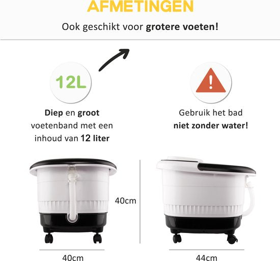 CALMENTA® XXL Voetenbad - 12L - Automatisch wielmassage - Infrarood - Tot 48°C - Voetbad Massage - Voetmassage - Shiatsu