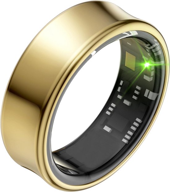 Focus® S2 Smart Ring - Goud - Maat 11 - AI Coach - Hartslag - Menstruatiecyclus - Slaap Monitor - Herstelscore - Slimme Ring - Sport Prestatie - Stappenteller -IP68 Waterdicht - O2 Meting - Dames - Heren - Wearables - Oplaad Case - beschermring