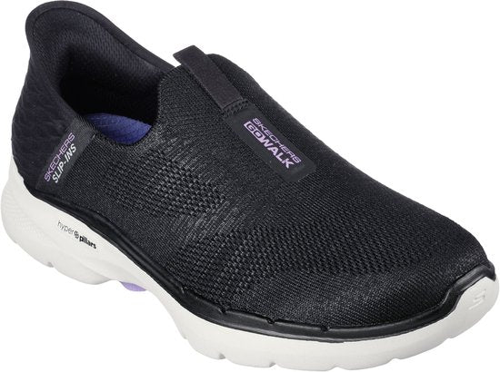 Skechers Go Walk 6 - Fabulous View Slip-ins 124569-BKLV, Vrouwen, Zwart, Sneakers,Sportschoenen, maat: 39