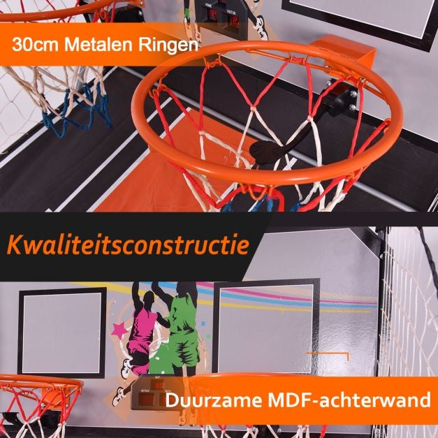 Coast Binnen Elektronische Basketbal Spel - Basketbalgooi Machine - Elektronische Automatische Score- Incl 4 Ballen - Zwart
