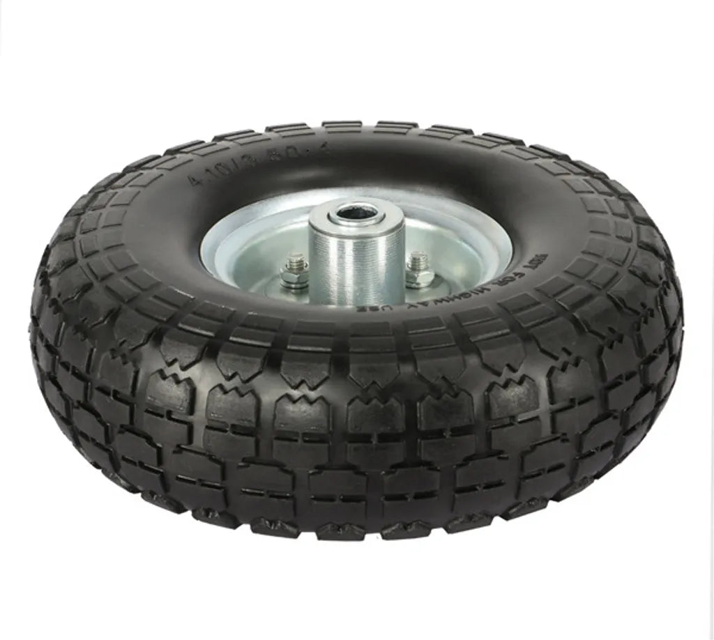 Yaheetech Massieve PU Wielen Set van 4 - Ø255 mm - Lekvrije Vervangingswielen met Metalen Velg voor Steekwagen en Kruiwagen