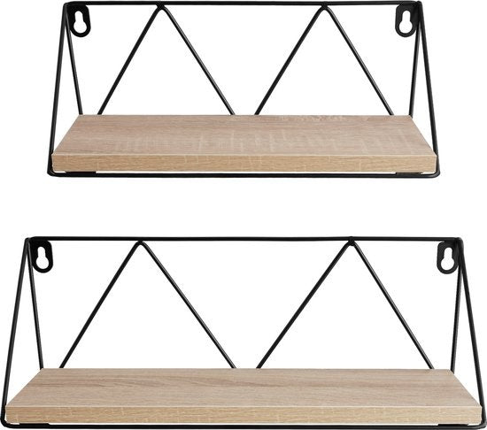 tectake® - 2 Wandplanken Rockport industrieel lichtbruin - 404432