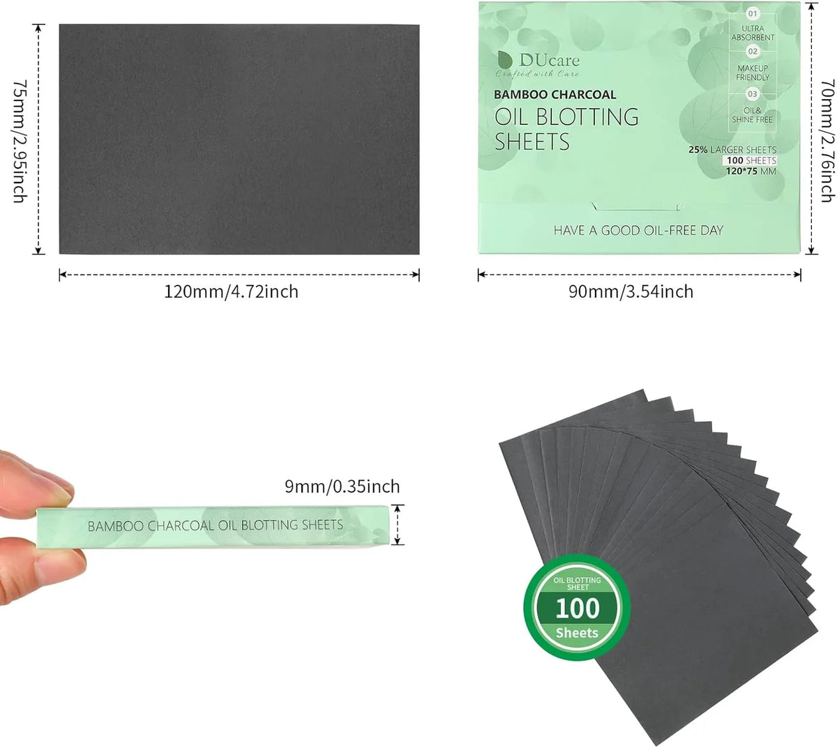 DUcare Oil Blotting Sheets voor Gezicht - 100 Stuks
