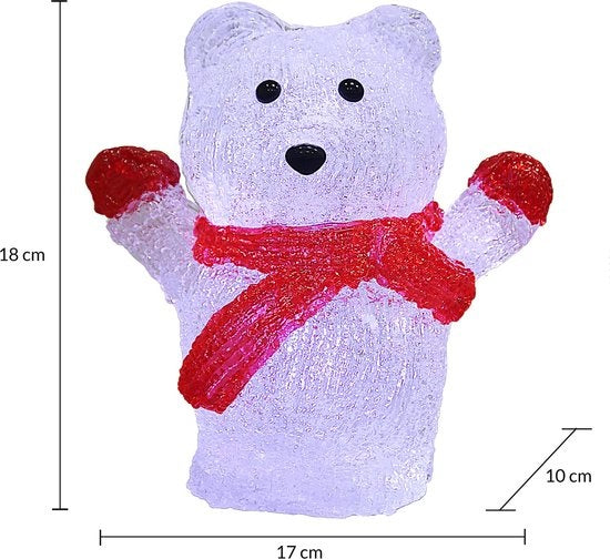 Monzana Kerst Ijsbeer LED Figuur - Op Batterijen - 15x11x18-5 Cm