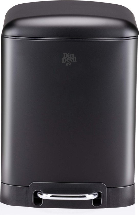 Dirt Devil Pedaalemmer 30 Liter - Afvalemmer Soft Close Mechanisme - Prullenbak met Verwijderbare Binnenbak - voor Keuken en Badkamer - 34,5 x 32,5 x 61,5 - RVS - Zwart