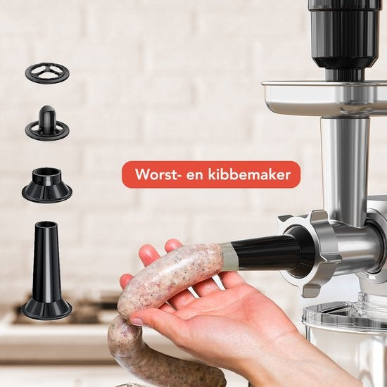 KitchenBrothers Keukenmachine - Complete Set - 15 Accessoires - Keukenrobot - 6L - 1500W - Zilver