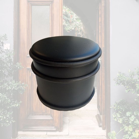 BRASQ Set van 4 Deurstoppers - Deurstopper Zwart met anti slip - 1,1 Kg Voor binnen en buiten - Deurbuffer ⌀9 x 7,5 cm