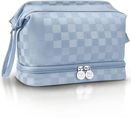 SC Travel Essentials - Toilettas en Make-up Organizer - Waterdicht en Compact - Geschikt voor Reis en Dagelijks Gebruik - Unisex - Lichtblauw