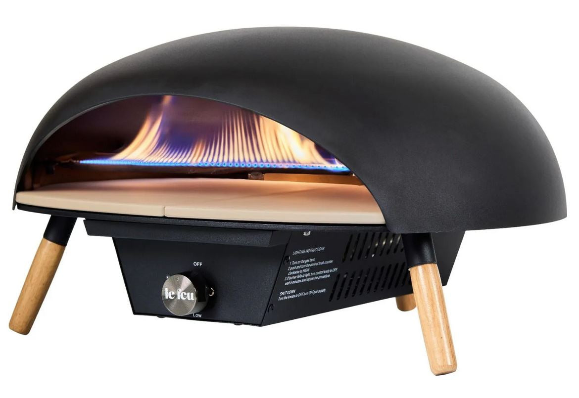 Le Feu Turtle 3.0 Gas Pizzaoven – Zwart – Ø52 cm – H30 cm – D47,7 cm