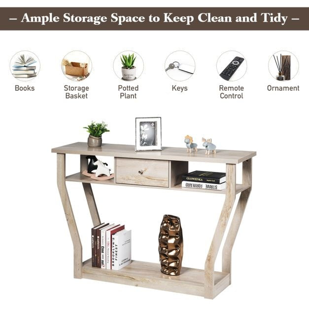Coast Console Tafel met Lade en Plank - 3 Laags - Modern