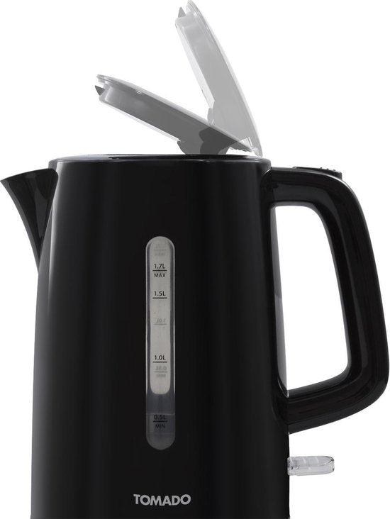 Tomado TWK1701B Waterkoker - 1.7L - Aluminium - BPA vrij - 2200W - 15x22x22.50 cm - Zwart