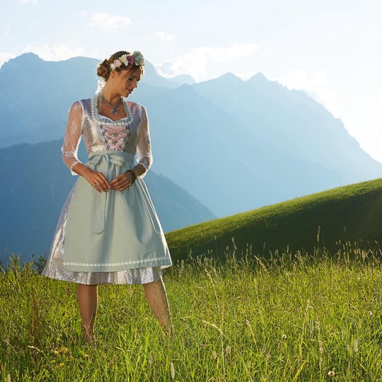 Dressforfun Midi-Dirndl Oberammergau model 2 XL - verkleedkleding kostuum halloween verkleden feestkleding carnavalskleding carnaval feestkledij partykleding - 304628