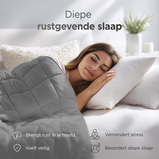 CozySense® Verzwaringsdeken 8kg - 100% Tencel - Weighted Blanket – Zwaartedeken met temperatuurregulatie en ademend comfort - GLASS-Flow® Drukverdeling - 1-Persoons - Grijs