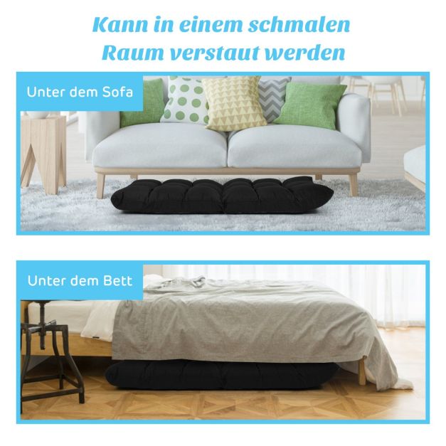Coast Verstelbare Vloerstoel – 14 Rugstanden – 106,5 x 55,5 x 10 cm – Zwart