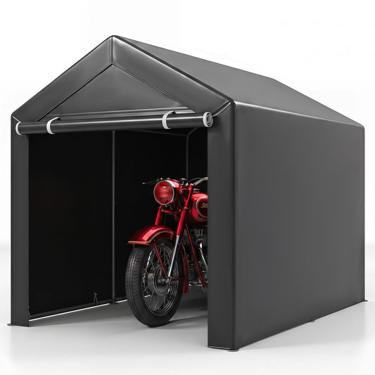 Coast Garage Tent voor Buiten - Metalen Frame - Oprolbare Deur met Rits - Donkergrijs 218,5 x 160 x 174 cm