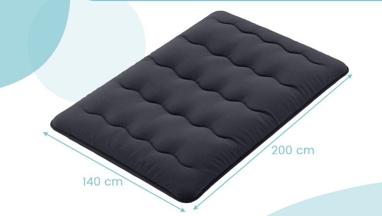 Coast Comfortabele Japanse Futonmatras Zwart – 140 x 200 cm – Met Wasbare Hoes en Draagtas