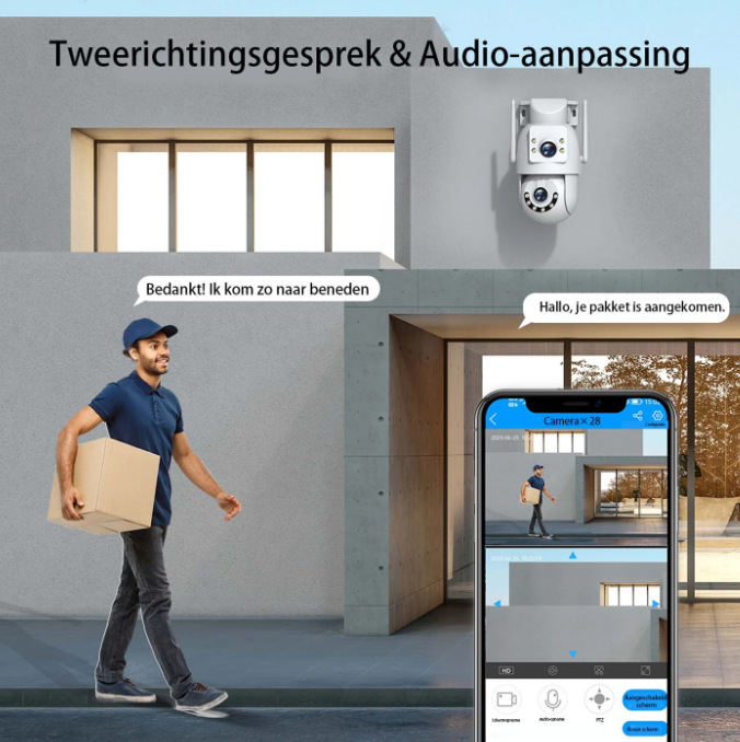 JOOAN Outdoor Full HD Camera with Three Lenses, Convenience Store & Street Surveillance Security Camera, Humand Tracking, 2, 4G and 5G WiFi Smart Camera, H.265/H.264