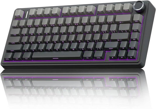EPOMAKER x AULA F75 - Zwart/Grijs - Mechanisch Draadloos Toetsenbord - RGB - 75% - QWERTY - Gaming Toetsenbord - Reaper Switch