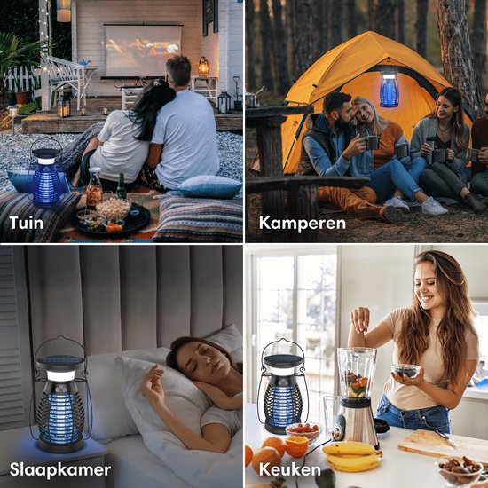 Vulpes Goods® Verjager Muggenlamp PRO – Elektrische Insectenlamp – UV & Nachtlamp – Zonne-energie – Waterdicht