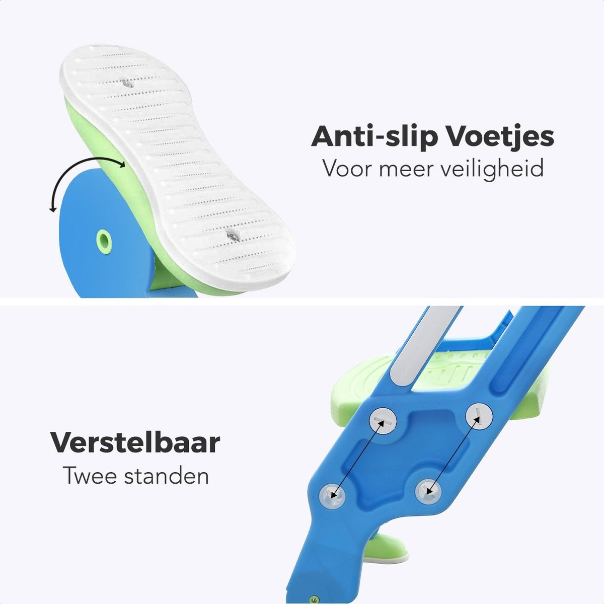 LifeGoods WC Verkleiner met Trapje - Toilettrainer met Opstapje - Potje peuter - 2 tot 7 Jaar - Groen/Blauw
