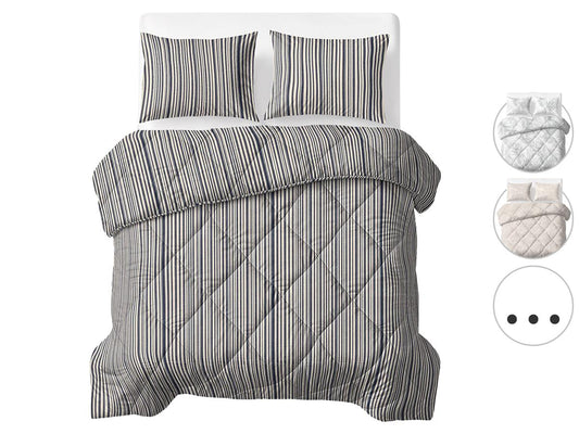 Sleeptime Lazy Wasbaar Dekbed - Katoen - maat 200 x 200 cm - Misty Beige/Grijs