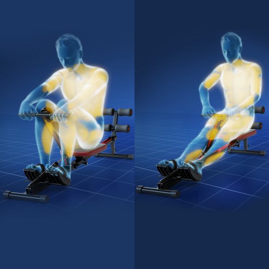 Kendox RowShaper - Roei-apparaat voor thuis - Fitnessapparaat voor cardio- en krachttraining - Fitness Roeiapparaat met LCD Display voor thuistraining - Belastbaar tot 120 kg