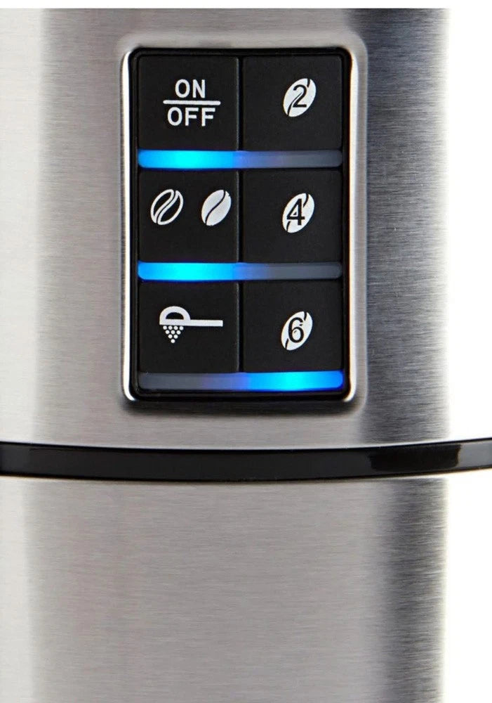 Privileg – Koffiezetapparaat met Ingebouwde Koffiemolen – Voor Koffiebonen & Gemalen Koffie – Met Digitaal Display & Timer – Exclusief Koffiekan – Zwart & Zilver Kunststof