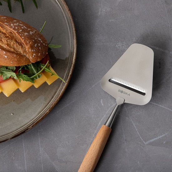 Boska Kaasschaaf Amigo – Schaaf Voor Belegen en Oude Kaas – Non-stick – Ergonomisch – RVS en Beukenhout