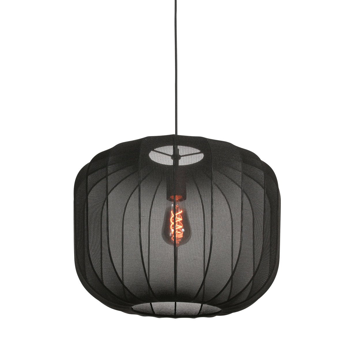 Anne Lighting - hanglamp - Sable - zwart - linnen metaal - Ø 45cm - E27 - 4191ZW