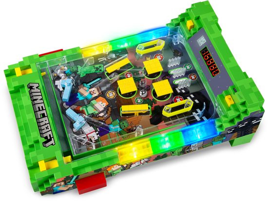A Ambassador® Minecraft Flipperkast - Officieel Gelicentieerd - Arcade Pinball - Mini Flipperkast - Speelkast - Scoreteller - Tafelmodel - Spelletjes voor Kinderen - Volwassenen - Het grote speelgoedboek 2025