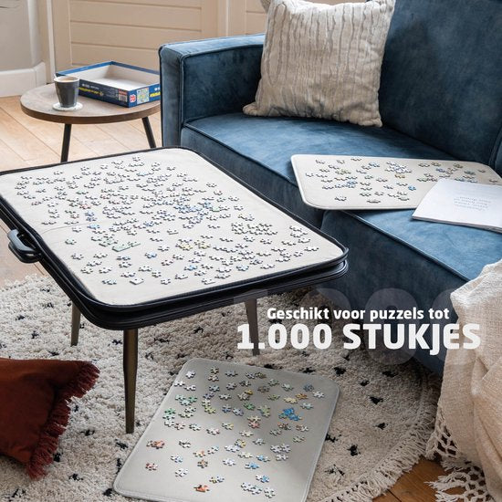 BREND BR-2246 Puzzelmap tot 1000 Stukjes - Met Handvat en Ritssluiting - Antislip - Ideaal voor Thuis, Reizen en Vakantie - Zwart