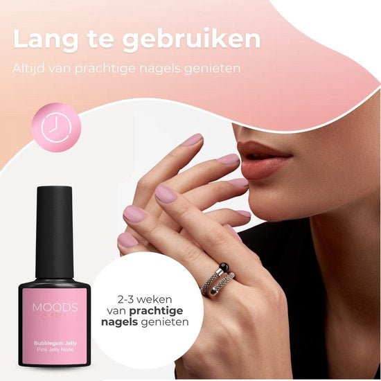 Moods Gellac 6-delige Set - Transparante Gel Nagellak - 8ML - Pink Jelly Nude Edition - Gellac - Nagels - Gellak Starterspakket - Nude Kleuren