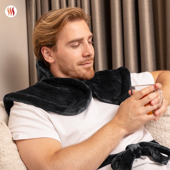 Seranova Verzwaard Elektrisch Warmtekussen voor Rug, Schouders en Nek - Heating Pad - Verwarmingskussen - 1.3KG - 100w - Grijs
