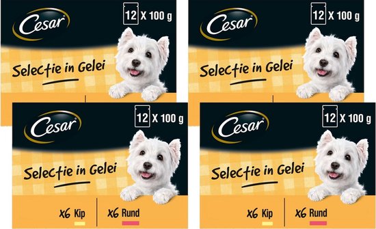 Cesar Maaltijdzakjes Multipack Adult In Gelei - Hondenvoer - 12 stuks
