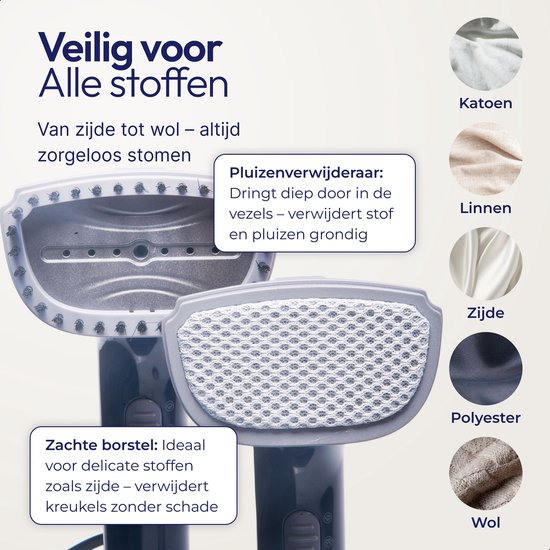 Kledingstomer 300ml – 2 Opzetstukken – Stoomapparaat Kleding – Stomer Kleding – Reisstrijkijzer – Handstomer – Steamer – Qualiz®