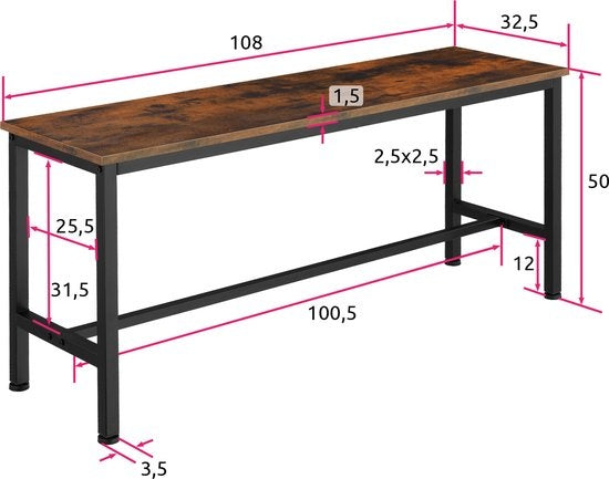 tectake - 2 Zitbanken Fairfield industrieel donkerbruin - 404547