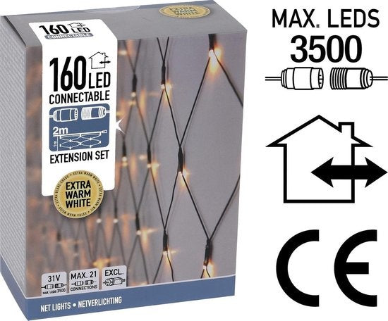 Koppelbare Netverlichting - 160 LED - 2m - extra