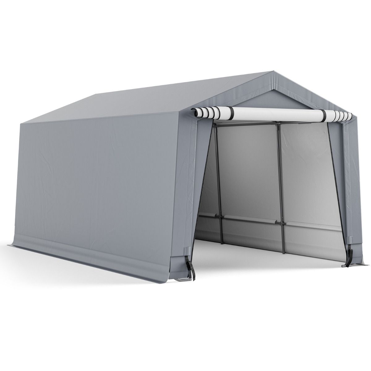 Coast Carport - Gegalvaniseerd Staalframe - 483 x 300 x 240 cm - Grijs