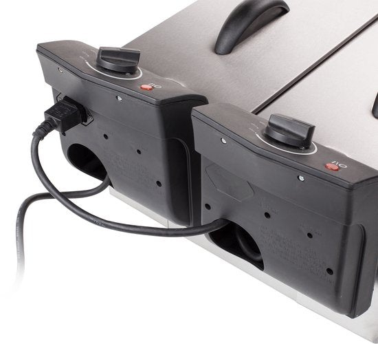 Tristar Frituurpan 6 liter - FR-6937 - Dubbele Friteuse 2x 1800W - Pannen apart te bedienen, koud zone - RVS