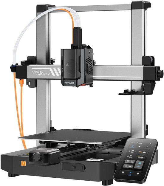 Anycubic Kobra 3 V2 Combo 3D Printer – 4/8-Kleuren ACE Pro Multicolor – 600 mm/s Snelheid – LeviQ 3.0 Auto-Leveling – 255×255×260 mm Bouwvolume – Vibratiecompensatie – 720p Camera – Direct Printklaar