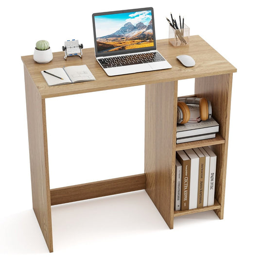 Coast Bureau met 2 opbergvakken - compact - stabiel - naturel - 80 x 40 x 74 cm