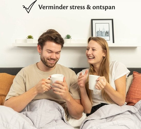 EL-Life Verzwaringsdeken 7kg 150 x 200cm - Zwaartedeken - Weighted Blanket - Verzwaarde Deken - OEKO-TEX Katoen - Lichtgrijs