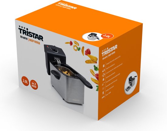 Tristar Friteuse FR-6919 - Frituurpan Klein - Deep Fryer 2 liter - 800W - Camping Friteuse - RVS