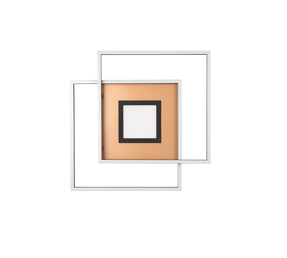 Trio Plafonniere Via – LED Plafondlamp – 36W – Messing – 50 x 50 x 6,5 cm