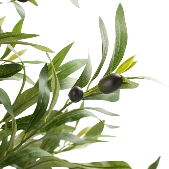 tectake® Kunstmatige Olijfboom Oleand – Mediterrane Kunstplant met Realistische Bladeren en Olijven – Onderhoudsvriendelijk en Veelzijdig – Inclusief Stevige Bloempot – Hoogte: 180 cm