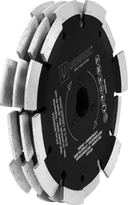 VONROC 3-in-1 Diamantzaagblad - 150x22,2mm - Voor VONROC PRO sleuvenfrees WC503AC