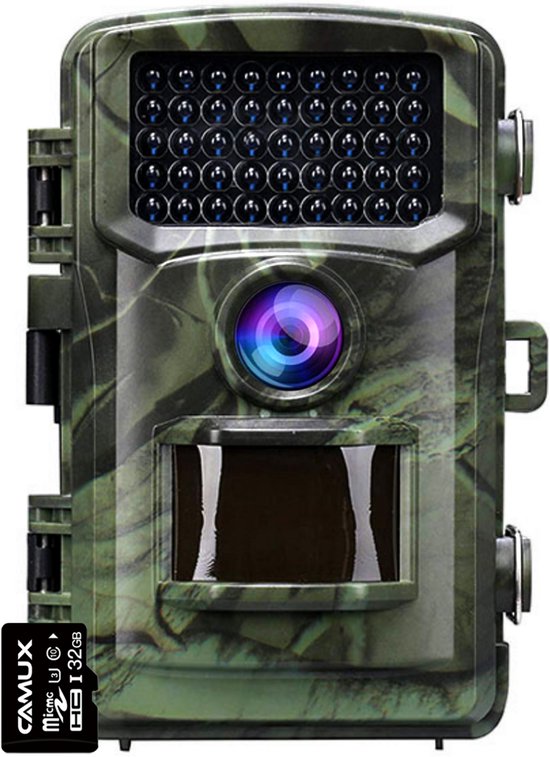CAMUX Professionele Wildcamera 16MP met Nachtzicht - Incl. 32GB SD-kaart – Wildcamera voor Buiten / Wildlife Camera